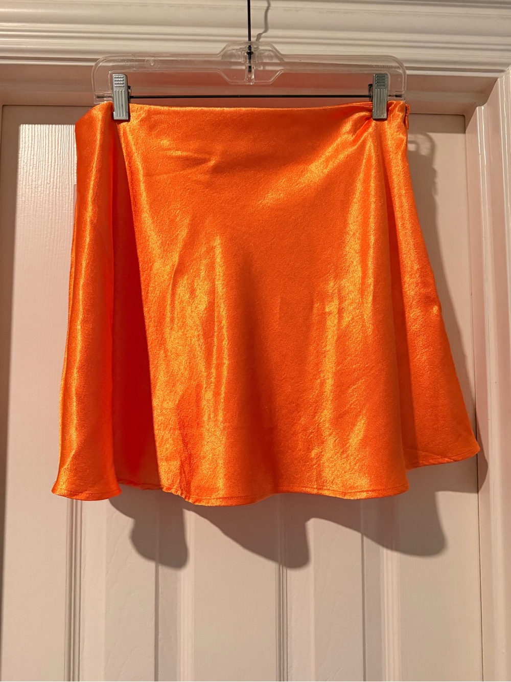 Double Zero Vibrant Orange Satin Skater Skirt